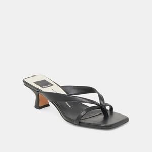 Dolce Vita Brevel Kitten Heels Black Leather Sandals Womens 6.5 NEW